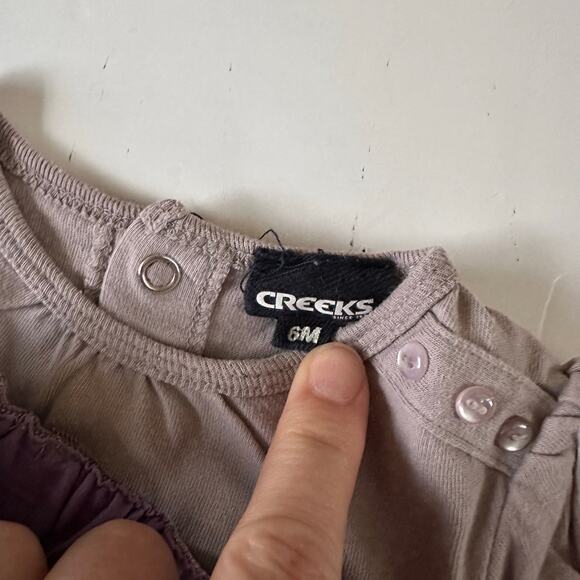 Creeks Girls Purple Plaid Skirt Outfit - Size 6 Months - Picture 6 of 7